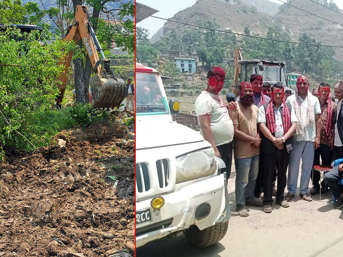 पुर्चौंडीमा खडीखेत–दाडीमबाटा–वसन्तपुर सडकको ट्र्याक खुल्यो 